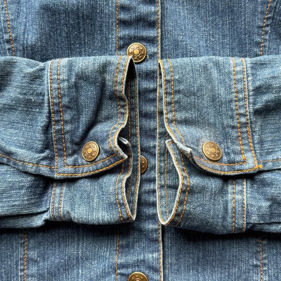 Decorated Originals Womens Embroidered Denim Jacket X-Large Blue Cotton Blend - Picture 7 of 9